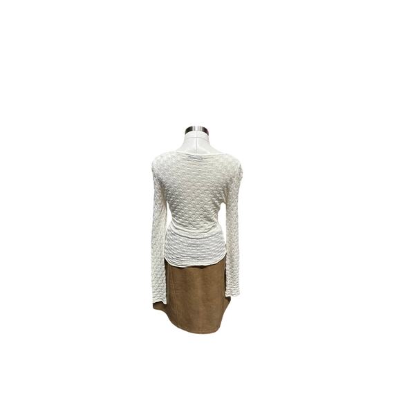 Zara White v neck knit crochet long sleeve top - Picture 5 of 5